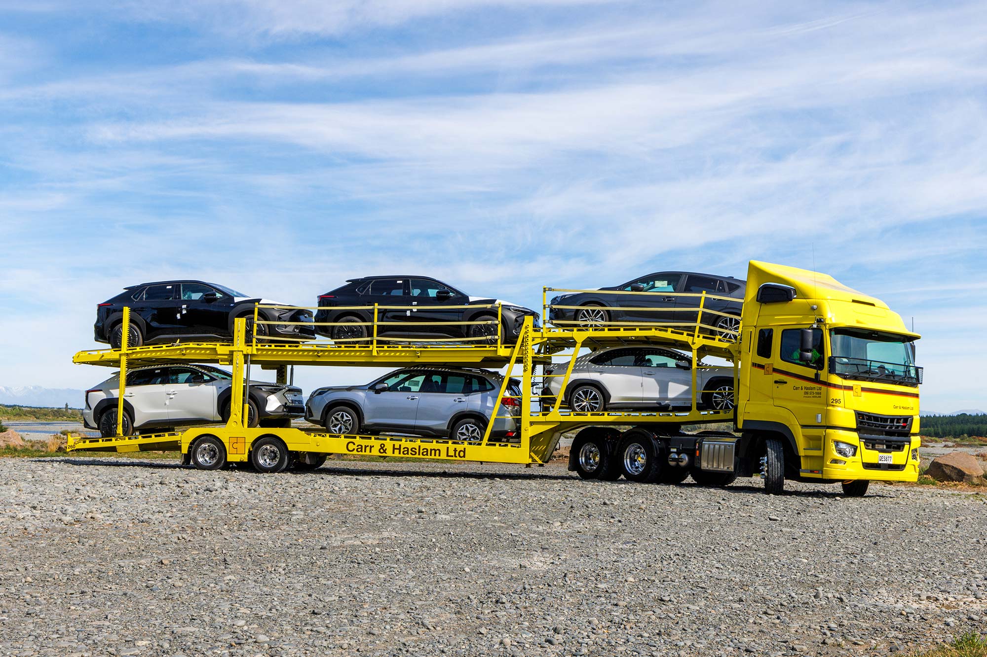 Carr & Haslam’s FUSO Shogun 510 on the road in Canterbury