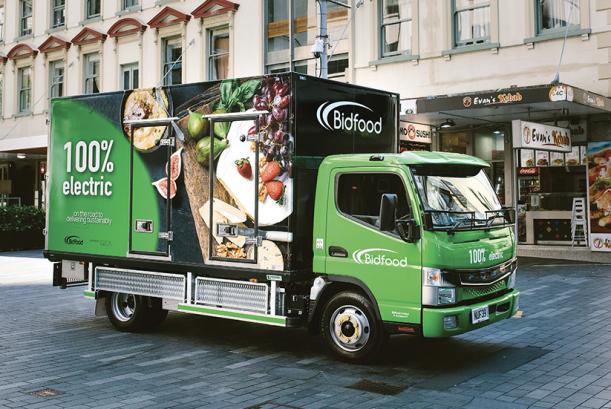 Bidfood’s all-electric, light duty FUSO eCanter in action 